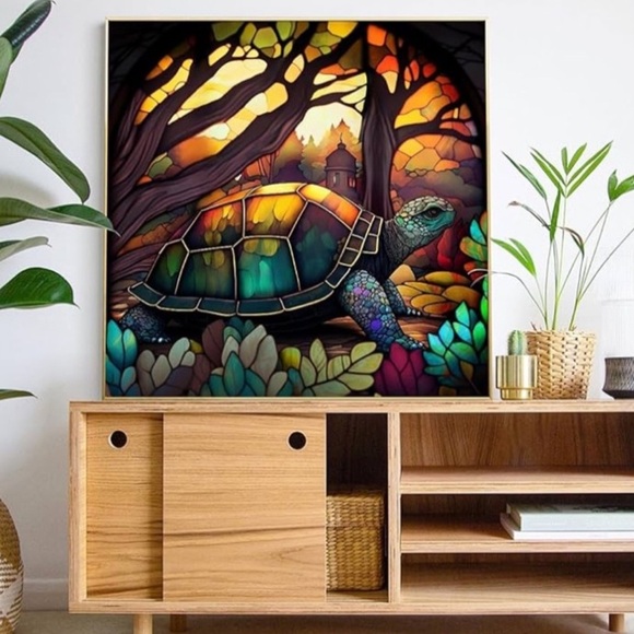 Turtle Diamond Art Kits for Adults Beginners, Stained Glass Diamond DIY Kit - Picture 2 of 4